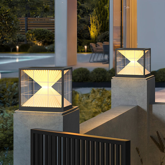 Square Solar Fence Post Lights - Outdoor Cap-Style LED Accent Lighting for Decks, Patios, and Garden Pathways