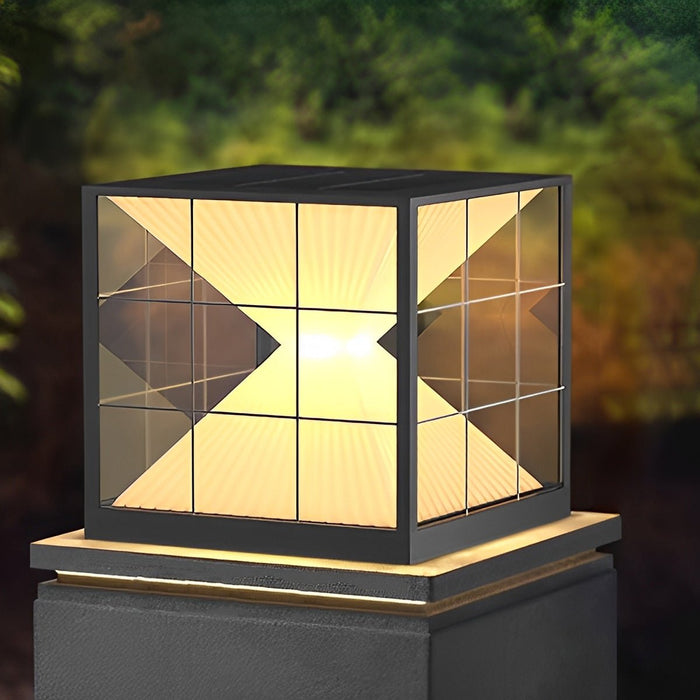 Square Solar Fence Post Lights - Outdoor Cap-Style LED Accent Lighting for Decks, Patios, and Garden Pathways