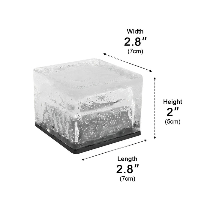 Ice Brick Solar Outdoor Lights - Pathway Lighting / Garden Decor, Waterproof, Automatic On/Off