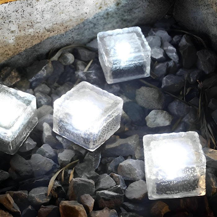 Ice Brick Solar Outdoor Lights - Pathway Lighting / Garden Decor, Waterproof, Automatic On/Off