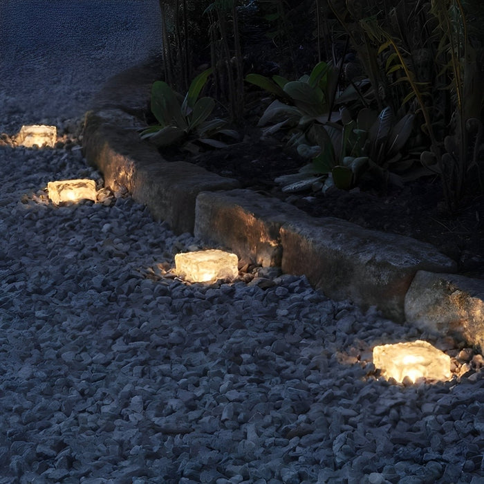 Ice Brick Solar Outdoor Lights - Pathway Lighting / Garden Decor, Waterproof, Automatic On/Off