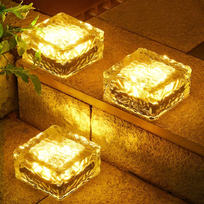 Ice Brick Solar Outdoor Lights - Pathway Lighting / Garden Decor, Waterproof, Automatic On/Off