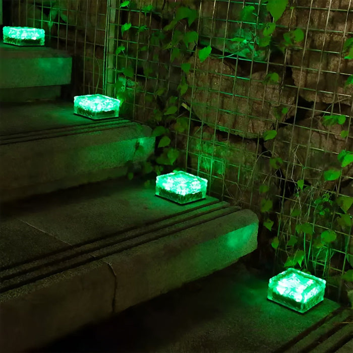 Ice Brick Solar Outdoor Lights - Pathway Lighting / Garden Decor, Waterproof, Automatic On/Off
