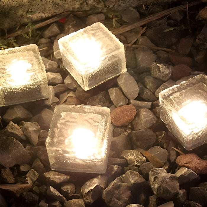 Ice Brick Solar Outdoor Lights - Pathway Lighting / Garden Decor, Waterproof, Automatic On/Off