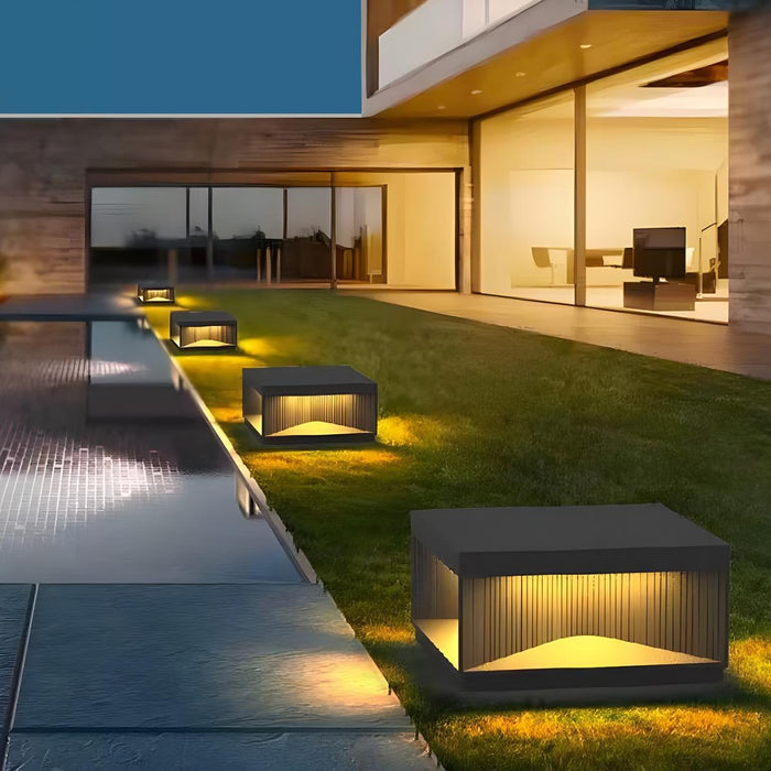 Square Solar Fence Post Light - Wireless Outdoor LED Deck Lighting, Automatic Dusk-to-Dawn Operation