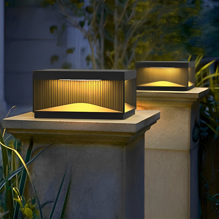 Square Solar Fence Post Light - Wireless Outdoor LED Deck Lighting, Automatic Dusk-to-Dawn Operation