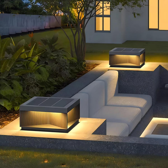 Square Solar Fence Post Light - Wireless Outdoor LED Deck Lighting, Automatic Dusk-to-Dawn Operation