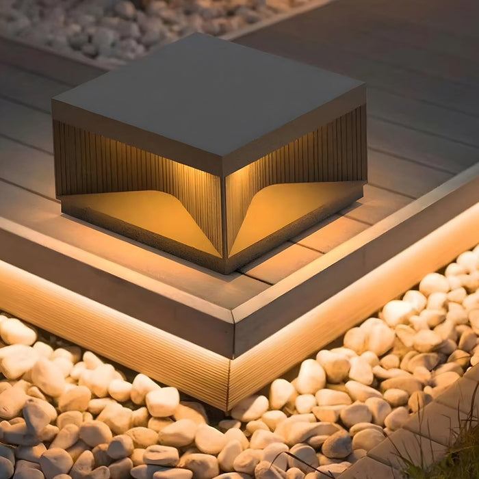 Square Solar Fence Post Light - Wireless Outdoor LED Deck Lighting, Automatic Dusk-to-Dawn Operation