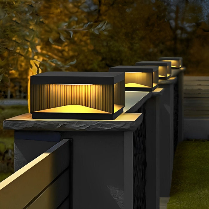 Square Solar Fence Post Light - Wireless Outdoor LED Deck Lighting, Automatic Dusk-to-Dawn Operation
