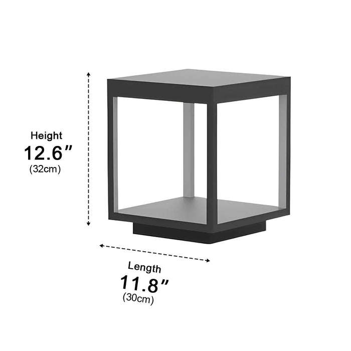 Square Hollow Frame Post Cap Light - Solar Powered / Hardwired Outdoor LED Fence Deck Lighting