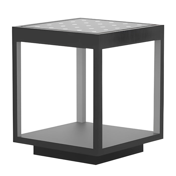 Square Hollow Frame Post Cap Light - Solar Powered / Hardwired Outdoor LED Fence Deck Lighting