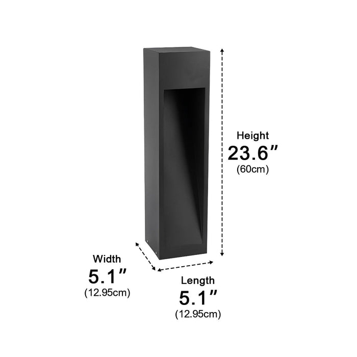 Square LED Pathway Light - Modern Outdoor Walkway Lamp, Black - Waterproof Garden Illumination