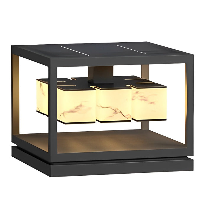 Square LED Waterproof Outdoor Deck Post Cap Light - Solar Powered Pathway Lighting, Garden Lighting