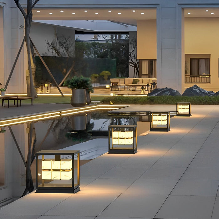 Square LED Waterproof Outdoor Deck Post Cap Light - Solar Powered Pathway Lighting, Garden Lighting