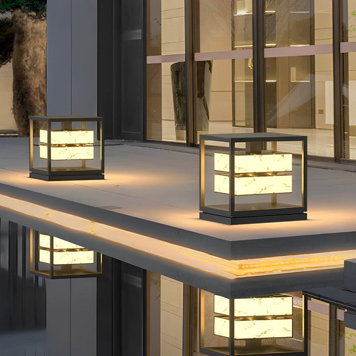 Square LED Waterproof Outdoor Deck Post Cap Light - Solar Powered Pathway Lighting, Garden Lighting