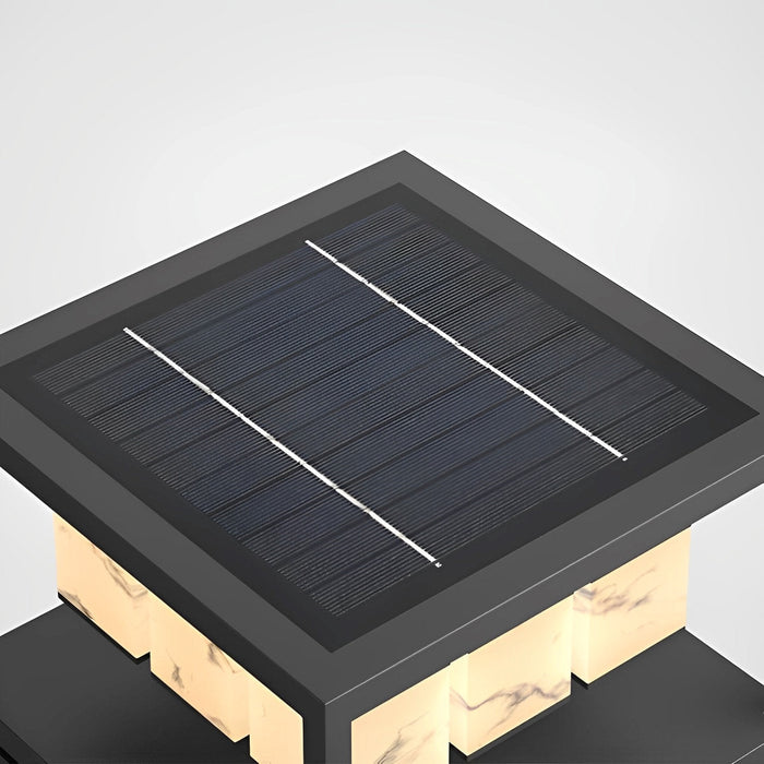 Square LED Waterproof Outdoor Deck Post Cap Light - Solar Powered Pathway Lighting, Garden Lighting