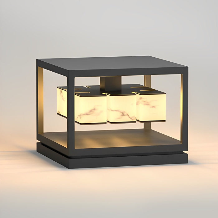 Square LED Waterproof Outdoor Deck Post Cap Light - Solar Powered Pathway Lighting, Garden Lighting