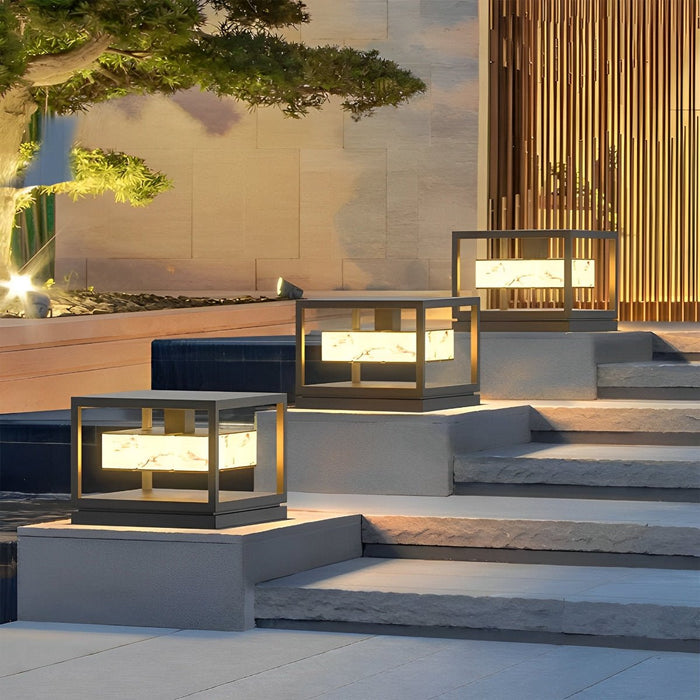 Square LED Waterproof Outdoor Deck Post Cap Light - Solar Powered Pathway Lighting, Garden Lighting
