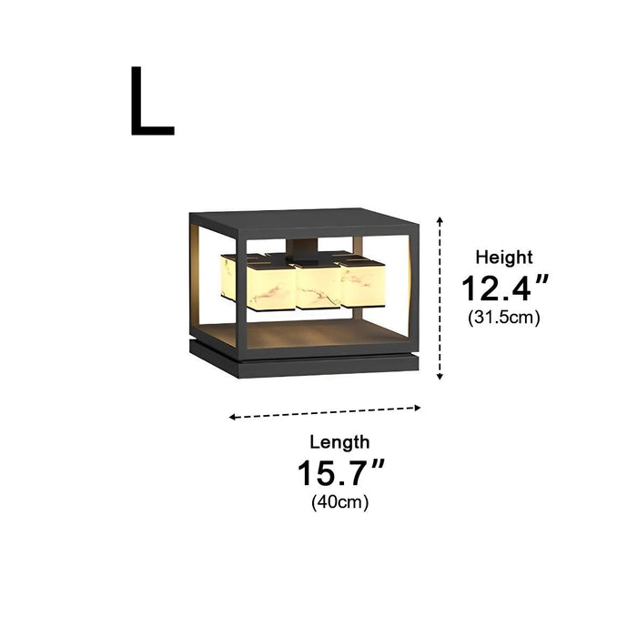 Square LED Waterproof Outdoor Deck Post Cap Light - Solar Powered Pathway Lighting, Garden Lighting