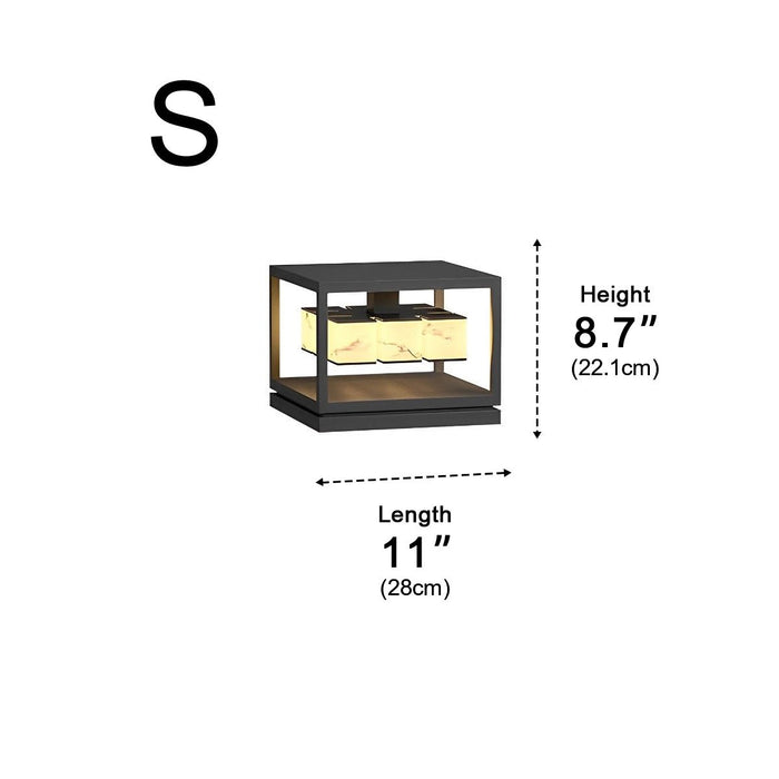 Square LED Waterproof Outdoor Deck Post Cap Light - Solar Powered Pathway Lighting, Garden Lighting
