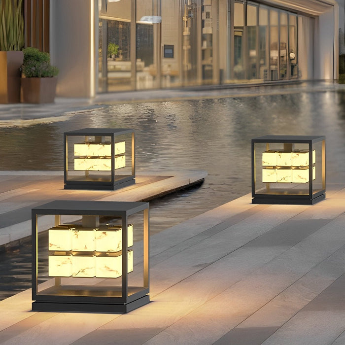 Square LED Waterproof Outdoor Deck Post Cap Light - Solar Powered Pathway Lighting, Garden Lighting