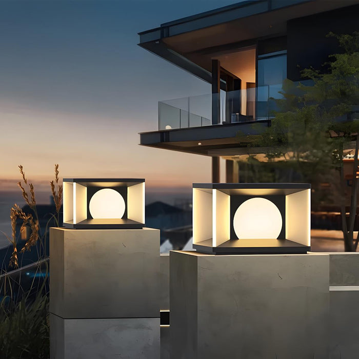 Square Solar Post Cap Light for Decks - Modern LED Fence Post Cap Light, Outdoor Garden Pathway Lighting