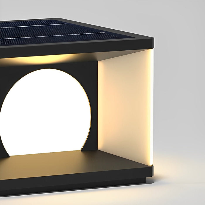 Square Solar Post Cap Light for Decks - Modern LED Fence Post Cap Light, Outdoor Garden Pathway Lighting
