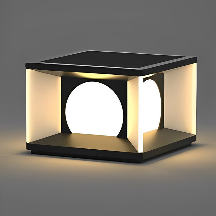 Square Solar Post Cap Light for Decks - Modern LED Fence Post Cap Light, Outdoor Garden Pathway Lighting