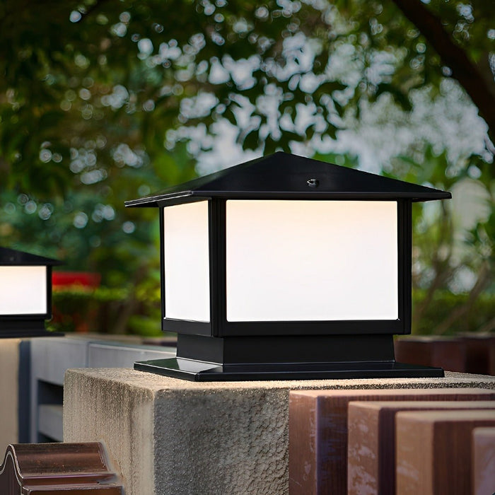 Square Solar LED Fence Post Light - Modern Stainless Steel Waterproof Outdoor Lighting for Decks, Patios, and Gardens