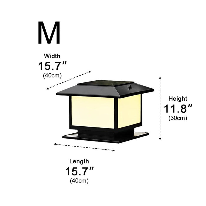 Square Solar LED Fence Post Light - Modern Stainless Steel Waterproof Outdoor Lighting for Decks, Patios, and Gardens