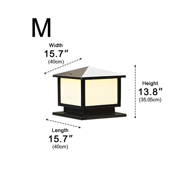 Square Solar LED Fence Post Light - Modern Stainless Steel Waterproof Outdoor Lighting for Decks, Patios, and Gardens