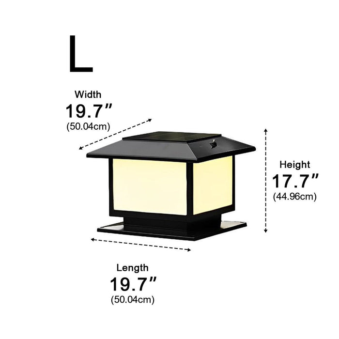 Square Solar LED Fence Post Light - Modern Stainless Steel Waterproof Outdoor Lighting for Decks, Patios, and Gardens