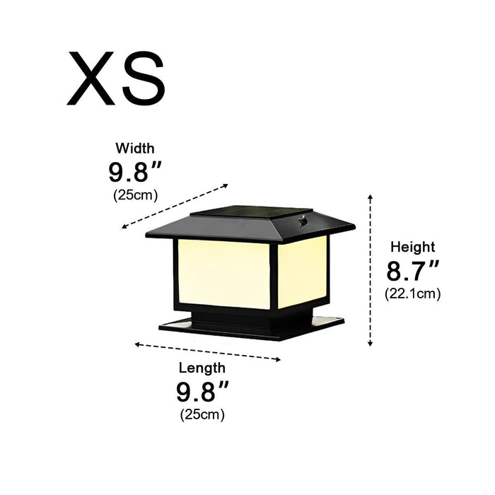 Square Solar LED Fence Post Light - Modern Stainless Steel Waterproof Outdoor Lighting for Decks, Patios, and Gardens