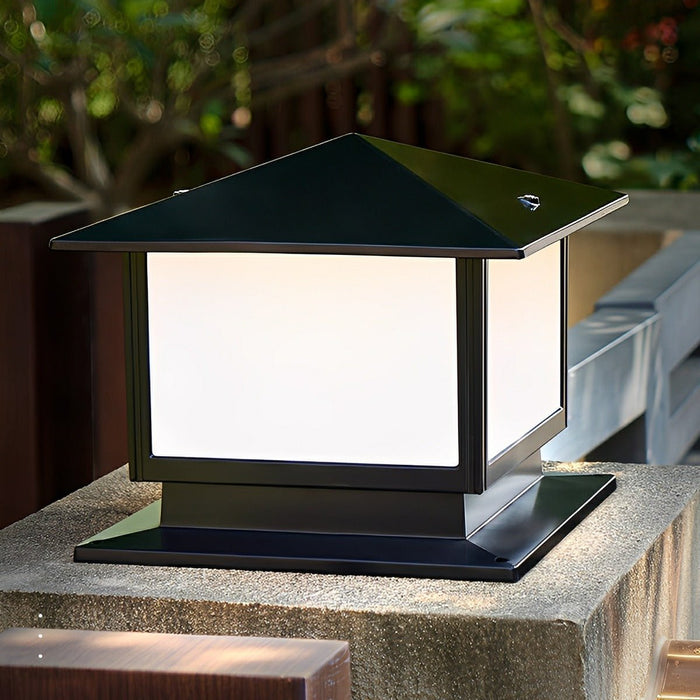 Square Solar LED Fence Post Light - Modern Stainless Steel Waterproof Outdoor Lighting for Decks, Patios, and Gardens