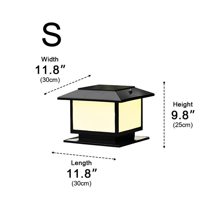 Square Solar LED Fence Post Light - Modern Stainless Steel Waterproof Outdoor Lighting for Decks, Patios, and Gardens