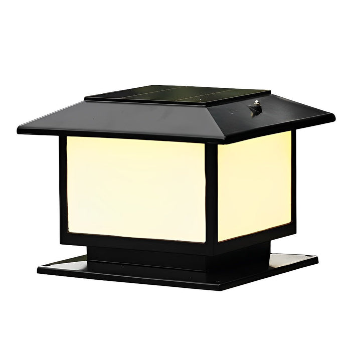 Square Solar LED Fence Post Light - Modern Stainless Steel Waterproof Outdoor Lighting for Decks, Patios, and Gardens