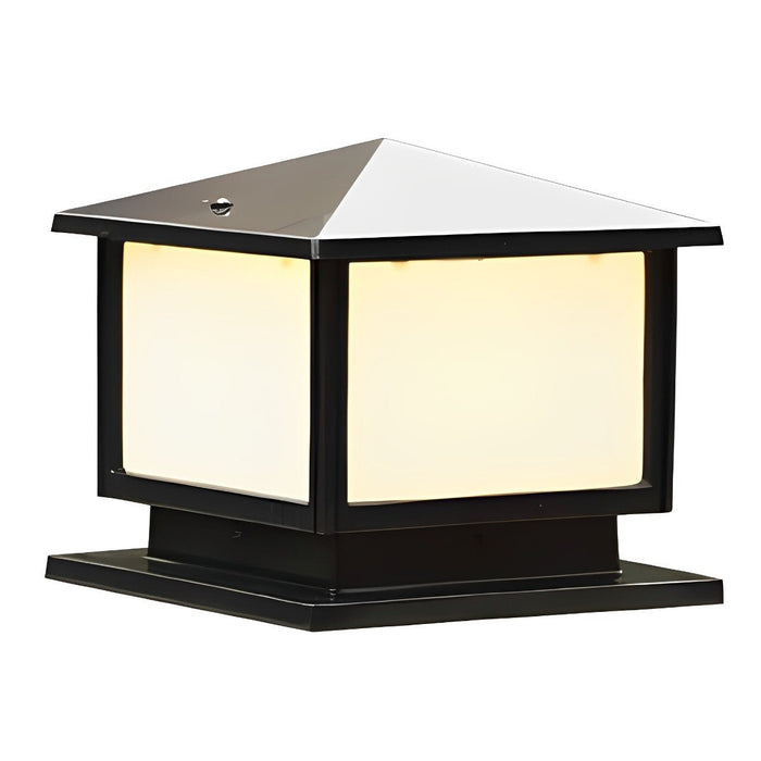 Square Solar LED Fence Post Light - Modern Stainless Steel Waterproof Outdoor Lighting for Decks, Patios, and Gardens