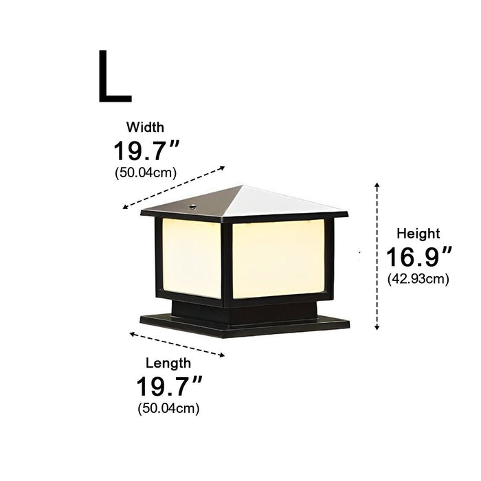 Square Solar LED Fence Post Light - Modern Stainless Steel Waterproof Outdoor Lighting for Decks, Patios, and Gardens
