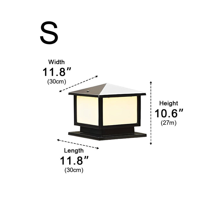 Square Solar LED Fence Post Light - Modern Stainless Steel Waterproof Outdoor Lighting for Decks, Patios, and Gardens