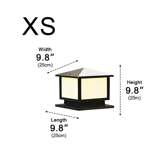 Square Solar LED Fence Post Light - Modern Stainless Steel Waterproof Outdoor Lighting for Decks, Patios, and Gardens