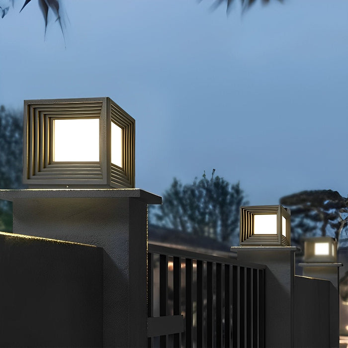 Square Solar Post Cap Light - Outdoor Deck Fence Lighting, Garden Pathway Illumination