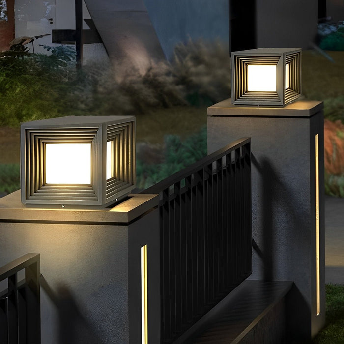 Square Solar Post Cap Light - Outdoor Deck Fence Lighting, Garden Pathway Illumination