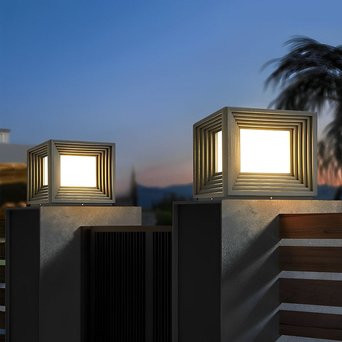 Square Solar Post Cap Light - Outdoor Deck Fence Lighting, Garden Pathway Illumination