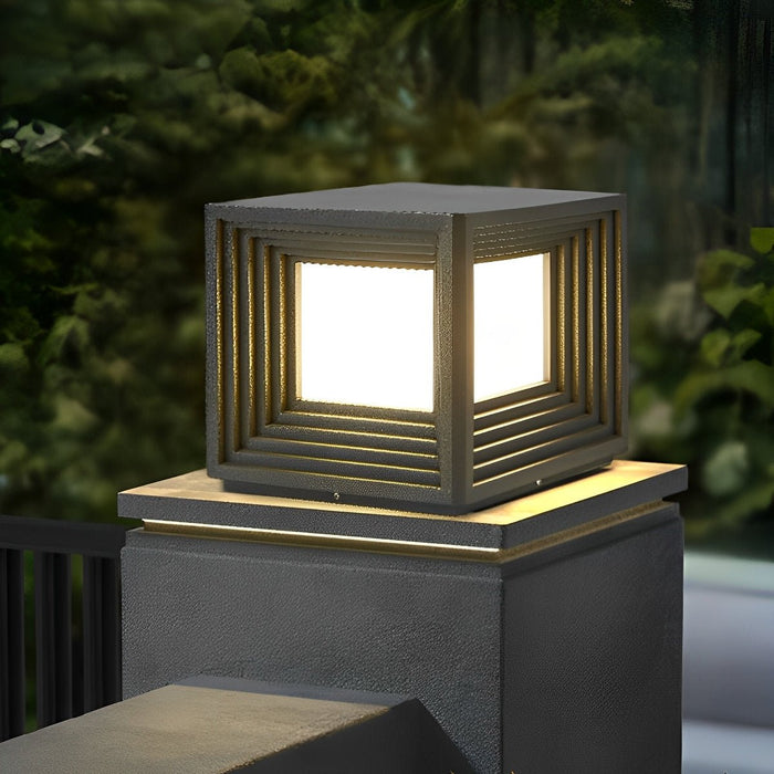 Square Solar Post Cap Light - Outdoor Deck Fence Lighting, Garden Pathway Illumination