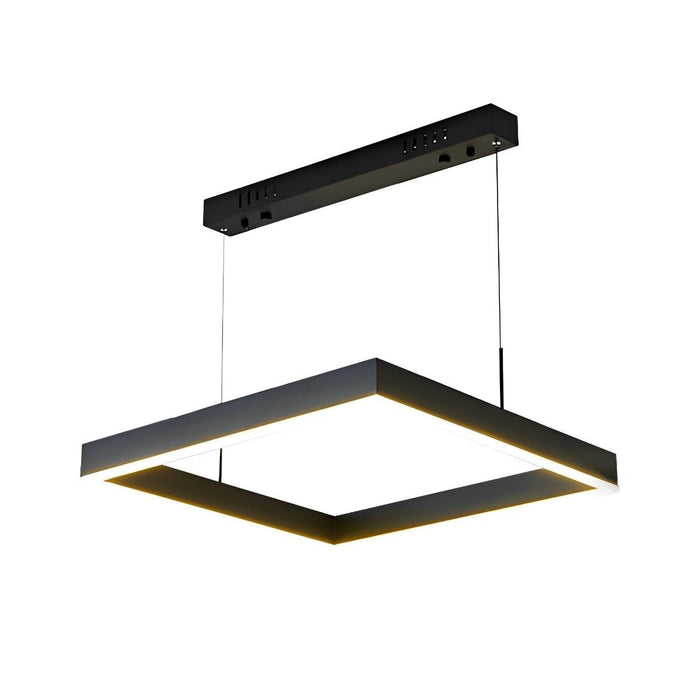3-Layer Square Pendant Light - Modern Geometric Chandelier, Minimalist Ceiling Fixture for Kitchen Island / Dining Room