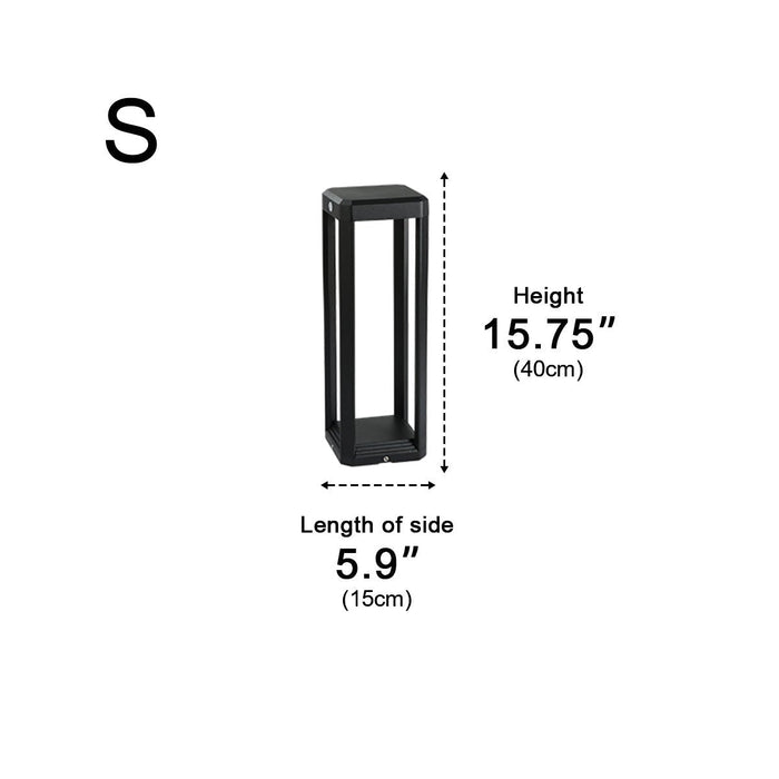Rectangle Hollow Pathway Light - Modern Minimalist Design, Waterproof Outdoor Post Lamp, Solar/Hardwired Options