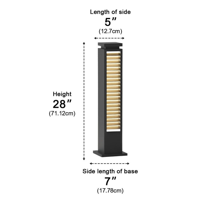 Outdoor Square Grille Post Cap Light - Solar/Hardwired Fence Column Lamp, Waterproof Landscape Lighting
