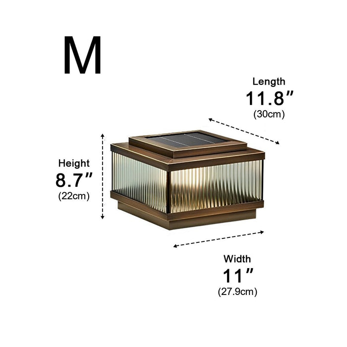 Square Solar Fence Post Light - Modern Outdoor LED Lighting, Wireless Garden Lamp