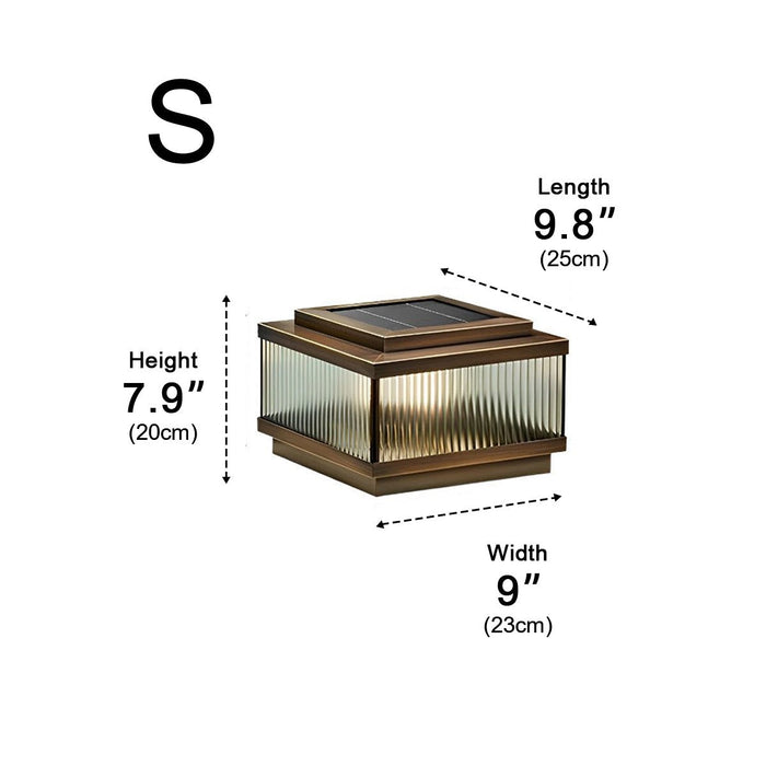 Square Solar Fence Post Light - Modern Outdoor LED Lighting, Wireless Garden Lamp