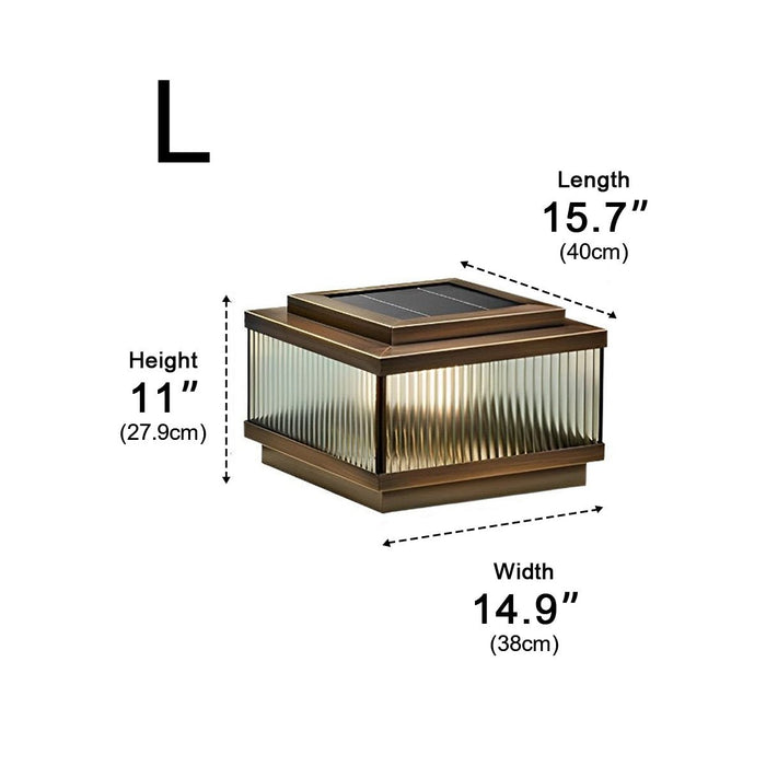 Square Solar Fence Post Light - Modern Outdoor LED Lighting, Wireless Garden Lamp